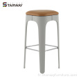 Tabouret de bar en plastique moderne avec siège rembourré